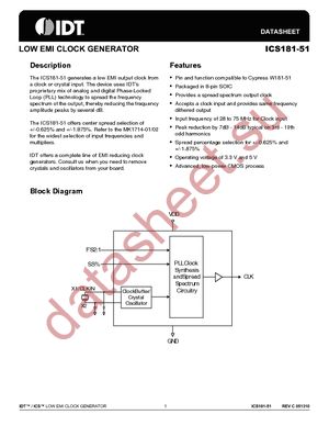 ICS181M-51LFT datasheet  